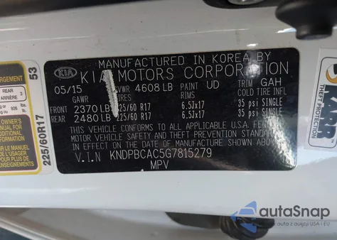 2016 Kia Sportage Lx from USA, damaged, VIN KNDPBCAC5G7815279